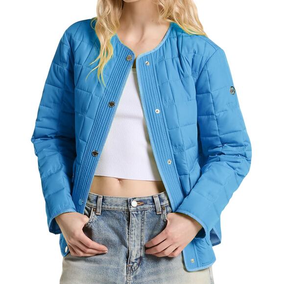 Michael Kors Quilted Jacket Parka Coat Blue XS/S/XL Nwt $250 - Picture 1 of 2